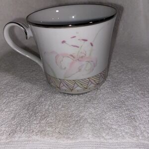 Lenox Pink Lily Coffee Cup ‎ - Porcelain- Bouquet Collection- Japan